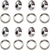 100pcs 6mm Ring Spacer Beads Stainless Steel Loose Beads O Pattern Large Hole Spacer Bead Smooth Surface Beads Finding for DIY Bracelet Necklace Jewelry Making Craft Hole 4mm