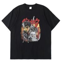 Anime Berserk Guts T-Shirt Swordsman Gatsu Manga T Shirt Summer Men Cotton Short Sleeve Oversized T-Shirts Tops Streetwear S-4XL-5XL-6XL