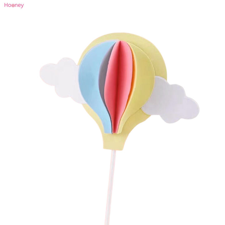 hooney-เค้กสายรุ้งรูปเมฆสีสันสดใสสัญลักษณ์แทรกโต๊ะขนมหวาน3มิติสำหรับของขวัญปีใหม่ของ-kado-ulang-tahun