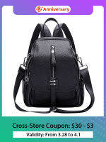 DOLEESUNE Womens Genuine Leather Backpack Convertible Shoulder Bag 3 in 1 Real Practical Rucksack Fashion Knapsack For Female