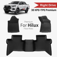 (Sale++) TOYOTA HILUX 2019-2023 3D พรมปูพื้น XPE+TPE รุ่น Premium  กันลื่นทนต่อการสึกหรอ ไร้กลิ่นไม่มีผลเสียต่อสุขภาพ 2019+