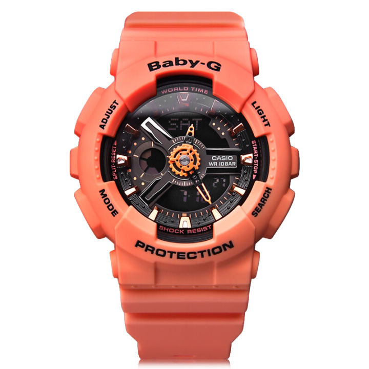 g-shock-baby-g-ga110-ba111-ชายและหญิงคู่กีฬานาฬิกากันน้ำและกันกระแทกเวลาโลกนำหน้าจอแสดงผลคู่-4-ปีรับประกันสากล-ba-111-4a2-ga-110fc-1a