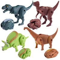 1Pcs Dinosaur Transformation toys Jurassic Period Tyrannosaur Triceratops Anime Figures Collection Model Toys for Kids Gift