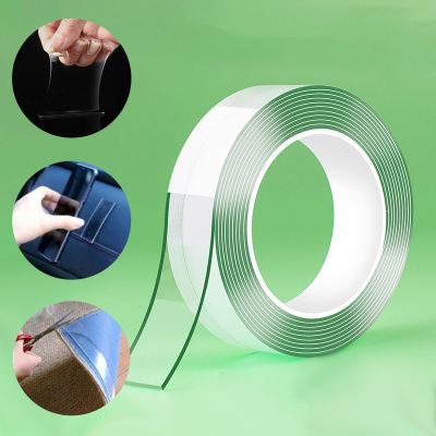 2cm/3cm Double Sided Adhesive Tape Without Traces Wall Glue Stickers Reusable Transparent Nano Tapes For Kitchen Bathroom