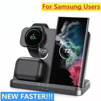 15W 3 in 1 Wireless Charger Stand For Samsung S22 S21 S20 Ultra Galaxy Watch 5 4 3 Active 2/1 Buds  Fast Charging Dock Station Wall Chargers