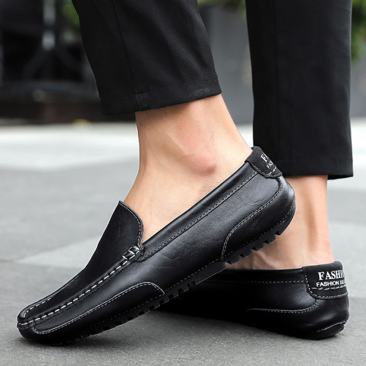 รองเท้าสไตล์เกาหลีหนังผู้ชายแบบลำลองใหม่-รองเท้าบุรุษด้านล่างที่อ่อนนุ่ม-nappa-รองเท้าหนังขี้เกียจ-kasual-kulit-kasual-lelaki-moccasins