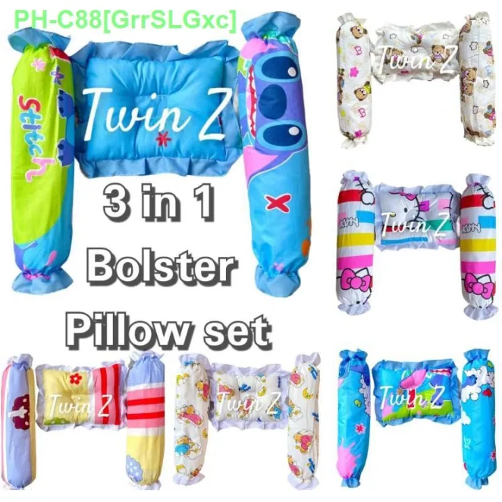 3 in 1 BABY BOLSTER/PILLOW set with clear bag (fiberfilled) Lazada PH