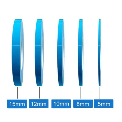 5/8/10/12/15mm (W) x 50m (L) Blue High Temperature Resistant Double Sided Adhesive Sticker for TV Backlight LED Strips Back Tape Adhesives Tape