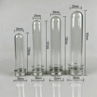 10pcs lab 0ml test tube bottle Transparent cylindrical plastic refillable bottle for candy data line