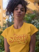 Women Brown Sugar T-Shirt Black Pride Shirt Melanin Black Queen Shirt Afro Girl Tees Vintage Graphic Tees Casual Tops