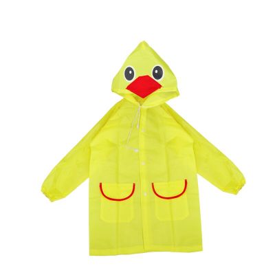 เสื้อกันฝนลายการ์ตูนสำหรับเด็ก,เสื้อโค้ทกันน้ำกันฝนพับได้สำหรับเด็กสไตล์ชุดว่ายน้ำเด็กสีทึบ