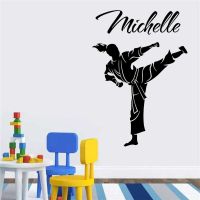 【LZ】☼ஐ△  Custom Name Martial Karate Taekwondo Wall Decal Girl Room Personalize Boxing Judo Sport Wall Sticker Bedroom Playroom Vinyl