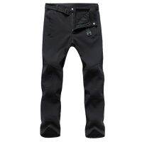 Winter Men Cargo Pants Elastic Waist Travel Softshell Trousers Waterproof Windproof Thermal Mens Female Warm Outdoor Trousers