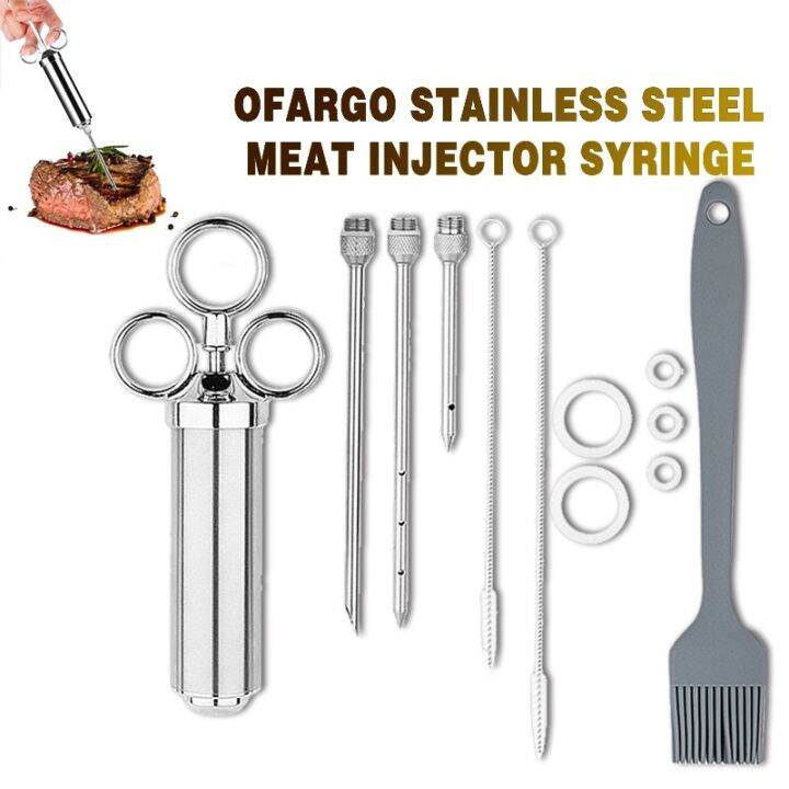 Heavy Duty Meat Injector Turkey Meat Syringe Stainless Steel Marinade