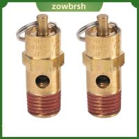 ZOWBRSH 2Pcs 175 PSI วาล์วนิรภัยทองเหลือง 1/4ค่ะ เช็ควาล์วแอร์คอมเพรสเซอร์ ความเหนียวที่อุณหภูมิสูง ความดันบรรเทาเครื่องอัดอากาศ เครื่องอัดอากาศ