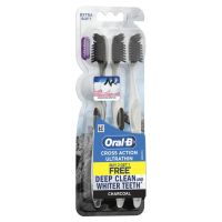 Oral-B ออรัล-บี แปรงสีฟัน ครอส แอคชั่น อัลตร้าธิน ชาร์โคล แพ็ค 3 คละสี (4987176074362)