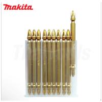 MAKITA ดอกไขควงลม ( 1 แพ็ค 10 ดอก ) สีทอง 2 ด้าน หัวไขควงลม ดอกสว่านหัวแฉก หัวแม่เหล็ก65-100 mm.-งานเทียบ เกรด AAA+ดีสุด