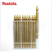 MAKITA ดอกไขควงลม ( 1 แพ็ค 10 ดอก ) สีทอง 2 ด้าน หัวไขควงลม ดอกสว่านหัวแฉก หัวแม่เหล็ก65-100 mm.-งานเทียบ เกรด AAA+ถูก