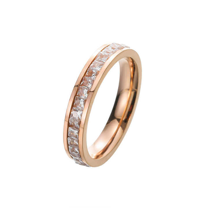 cod-แหวนยิปโซสีไม่ซีดของเหล็กไทเทเนียมบุคลิกภาพผู้หญิงแหวนเซอร์โคเนียมสี่เหลี่ยมหรูหราเบาๆแหวนคู่-douyin-ขายร้อน