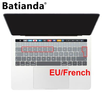 EURO AZERTY Ultra-Thin Soft Silicone Keyboard Cover Protector For 2019 Macbook Pro 13 15 Touch Bar A2159 A1706 A1707 A1989 A1990 Keyboard Accessories