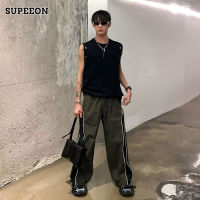 SUPEEON丨เสื้อกั๊กลำลองของผู้ชายสไตล์เรียบง่ายและมีสไตล์ระบายอากาศเสื้อกั๊กสีทึบ