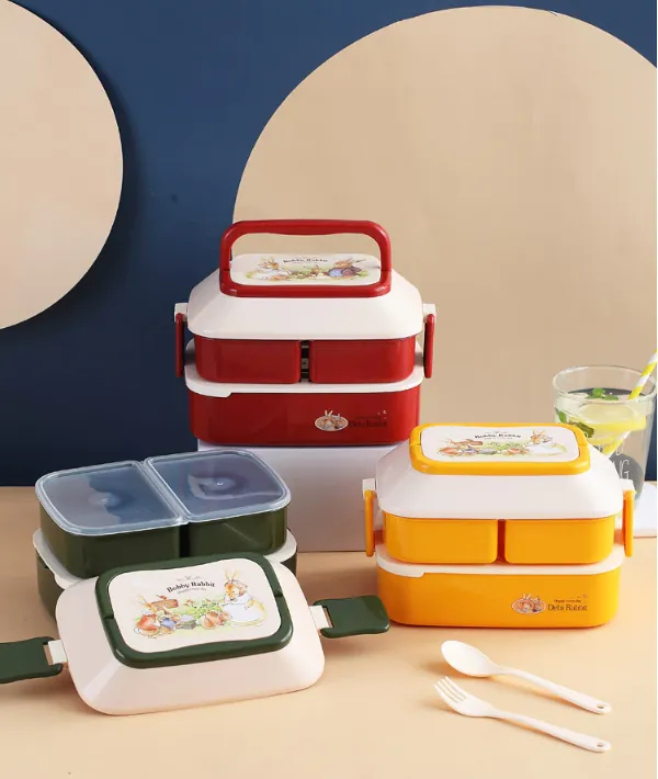 Kawaii Portable Lunch Box For Girls School Kids Plastic Picnic Bento Box  Microwave Food Box With Compartments Storage Containers