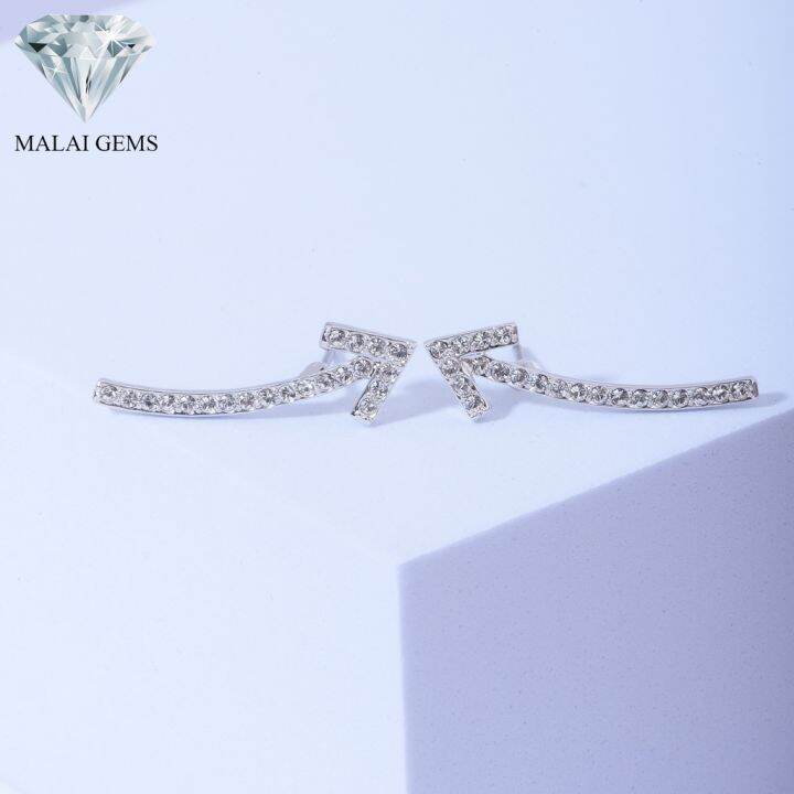 malai-gems-ต่างหูเพชร-เงินแท้-silver-925-เพชรสวิส-cz-เคลือบทองคำขาว-รุ่น-11012874-แถมกล่อง-ต่างหูcz-ต่างหูเงินแท้