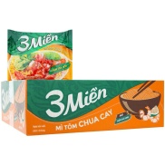 1 Thùng Mì 3 miền tôm chua cay thùng 30 gói -65g. Cam kết hàng chính hãng