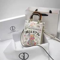 Hong Kong ITGDLEDY Bear Letter Graffiti Handbag Niche Tote Bag 2021 Summer New Authentic Leather Tactile Feel