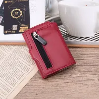 【❖New Hot❖】 ehun8 กระดุมกระเป๋าสตางค์อัจฉริยะสำหรับผู้ชาย Dompet Travel Rfid ป๊อปอัพอัตโนมัติอลูมิเนียมโลหะกระเป๋าใส่เงินกระดุมสำหรับผู้ชาย
