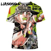 Anime Tees 3d Printing Modis T-shirt ผู้หญิง Harajuku Jojo Hip Hop Kinky Adventure Street Wear เสื้อยืดร็อคเสื้อ xs-5xl ยอดนิยม