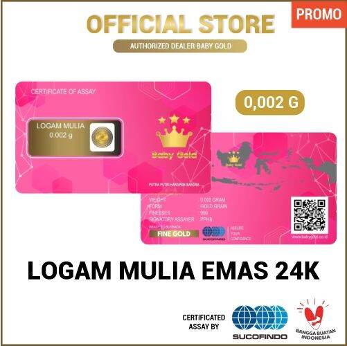 Baby Gold 0,005 Gram - Logam Mulia Emas Murni Mini Gold 24 Karat ...