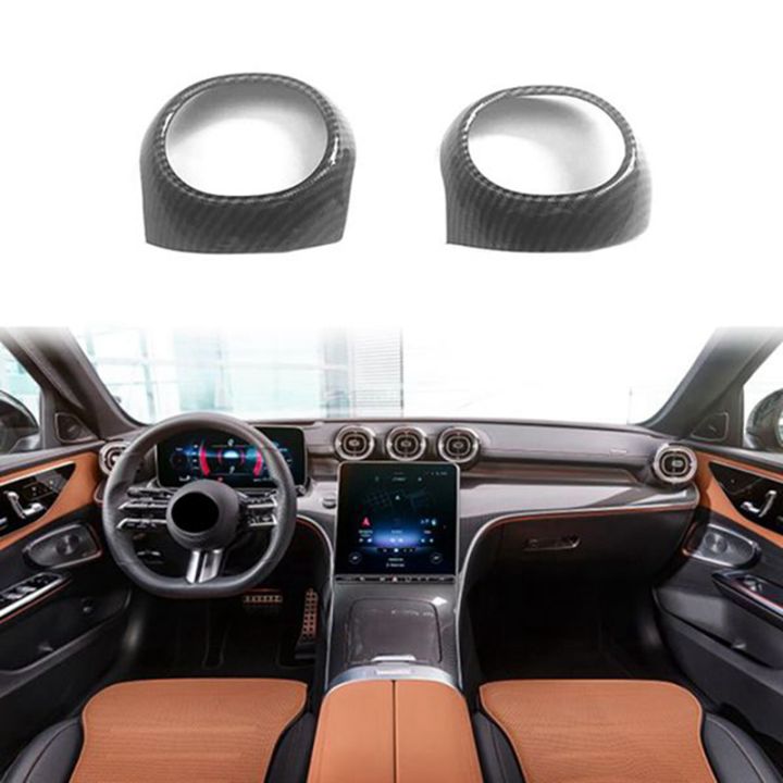 car-abs-carbon-fiber-interior-dashboard-side-air-vent-a-c-outlet-cover-trim-for-mercedes-benz-c-class-w206-2021-2022