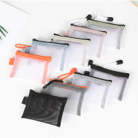 xiamei MINI transparent NYLON Mesh Card BAG Credit ID Card Organizer กระเป๋าใส่เหรียญแบบพกพาลิปสติกหูฟังข้อมูล line Key Storage BAG