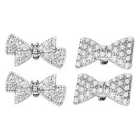 4Pcs Bow Shoe Clips Removable Shoe Clips Shoe Clips Bowknot Shoes Jewelry Decorative Shoe Accessories For Women Bride Wedding Haberdashery