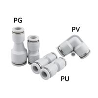 High Quality White Compressor PG Pneumatic Connector PU Air Hose Plastic Connector PV Straight Quick Connector4mm6mm 8mm10mm12mm Hand Tool Parts Acces