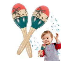 Maracas เครื่องดนตรีไม้ Rumba Shaker Rattle ละติน Percussion เครื่องดนตรี2pcs สีสัน Hand Percussion Games