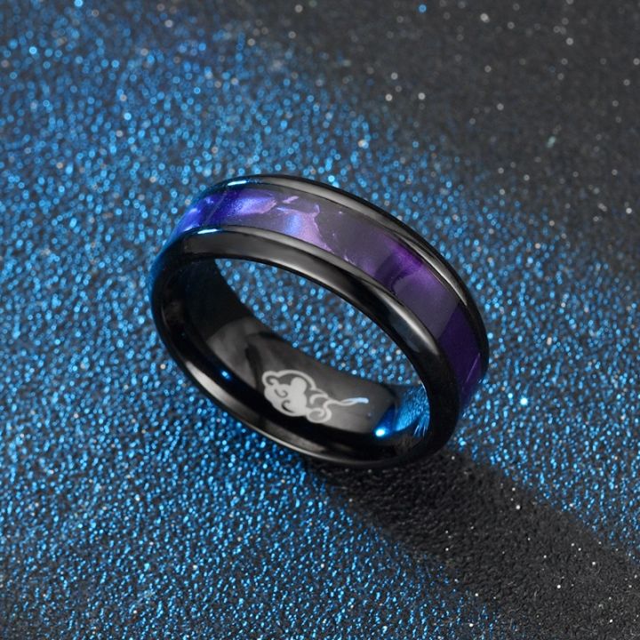 wish-นำเข้าแหวนพลอยสีม่วงของขวัญเครื่องประดับของขวัญคริสต์มาสนำดอกพีชโชคดี-แหวนมงคลโชคลาภ-แหวนปลอกมีดกลมหัวสีม่วง