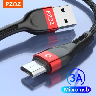 PZOZ สายชาร์จเร็วเคเบิลไมโคร USB สำหรับ Samsung S7 Redmi Note 5 Pro Android โทรศัพท์มือถือ Microusb R