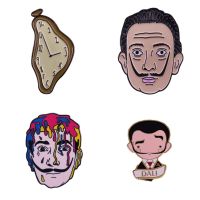 【YF】▲  Spanish Surrealism Painter Metal Enamel Pin Cartoon Brooch Lapel Badges Men Fashion Jewelry Gifts