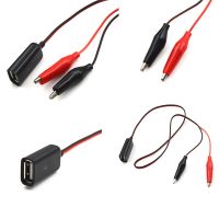 Red And Black 50cm Wire Alligator Test Clips Clamp To USB Female Connector Power Adapter Supply Electrical Circuitry Parts