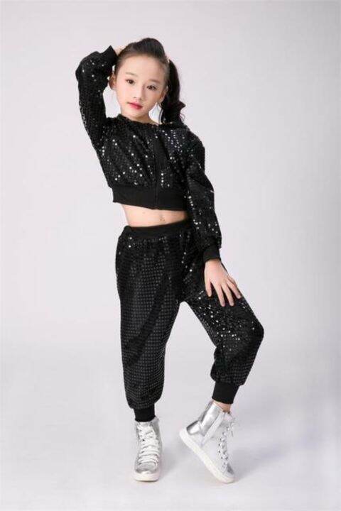 children-sequins-jazz-dance-modern-cheerleading-hip-hop-costume-for-kids-boy-girls-crop-top-and-pant-performance-outfits-clothes