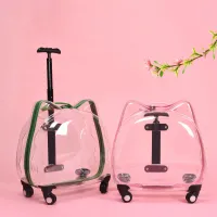 Pet Dog Cat Travel Transport Bag Rolling Luggage Backpack Handbag Trolley Case Outing Portable Fashion Car Cat Supplies