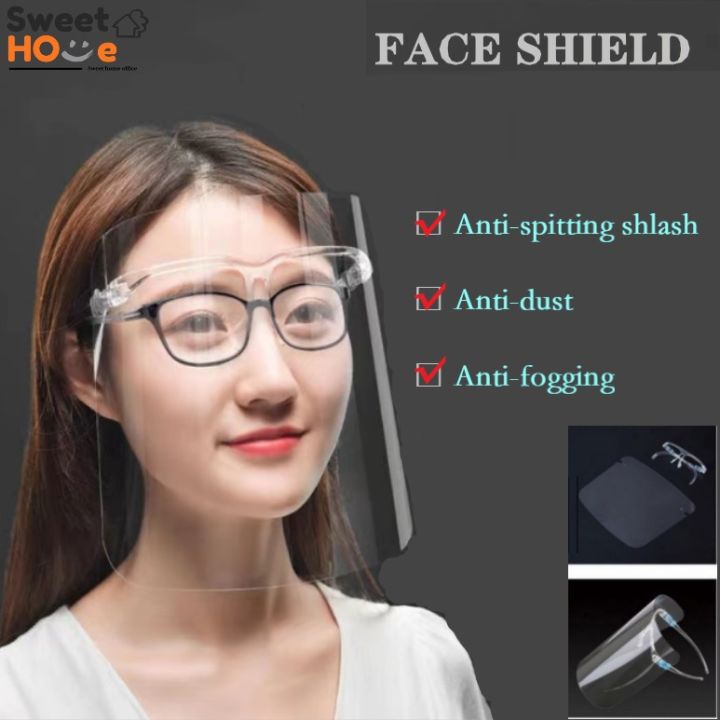 พร้อมส่ง-face-shield-หน้ากากป้องกันฝุ่นละออง-หน้ากากใส-หน้ากากกันน้ำลาย