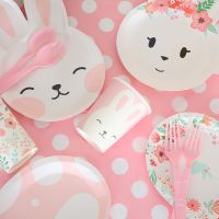 【CW】○❖  Easter Colorful Eggs Disposable Tableware Plate Cups Happy Day Birthday Supplies