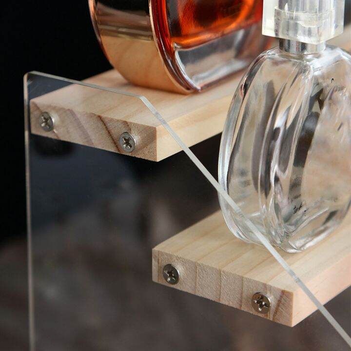 acrylic-amp-wood-display-stand-4-step-clear-display-riser-wood-shelf-for-displaying-figures-jewelry-perfumes-stand