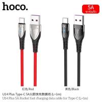 สายชาร์จ Hoco U14 Plus สายชาร์จ 5A มีไฟLED ชาร์จเร็ว USB ถ่ายโอนข้อมูลได้ ยาว 1 เมตร คละสี Colth Braided Rocket Fast Charging Data Cable Lightning / Micro / TYPE-C Original Series Speed Charging