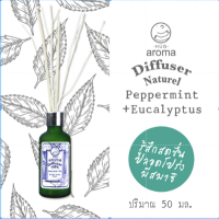 Hug Aroma	Reed Diffuser Essential oils	50 ML	น้ำมัน เปปเปอร์มินท์ ผสม ยูคาลิปตัส	Peppermint &amp; Eucalyptus	น้ำมันหอมระเหย ก้านไม้กระจายกลิ่น	ก้านไม้หอมปรับอากาศ