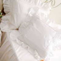 European ruffle cushion cover white Lace Satin cotton seat sofa cushion case bedding pillowcase car pillow cover throw pillows