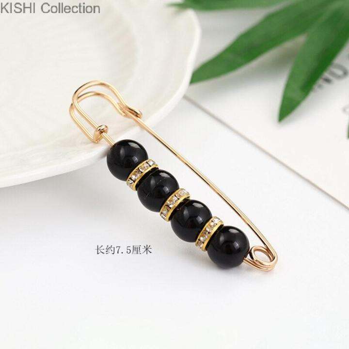 1PCS Waistband Pin Accessories Good Quality Pearls Crystal Gold
